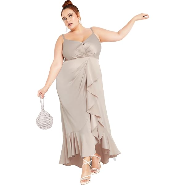 Catherines Women's Plus Size Tiered Chiffon Maxi Dress