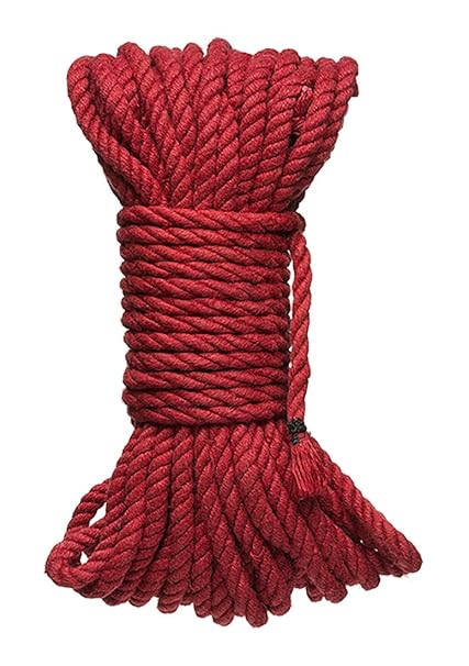 Doc Johnson - Kink 6mm dickes Hanf-Bondage-Seil - 15 Meter lang - Rot, 1er Pack(1 x 1 Stück)