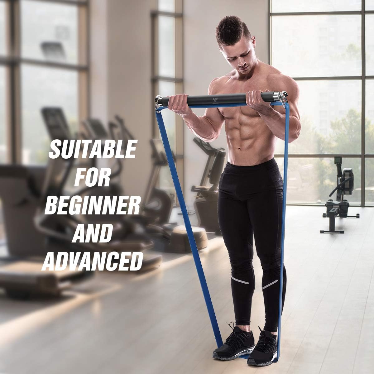 Tikaton Resistance Bar Portable Home Gym, Weightlifting Training Kit, Full Body Workout Equipment, Resistance Band Bar, Ship from US : Sports & Outdoors