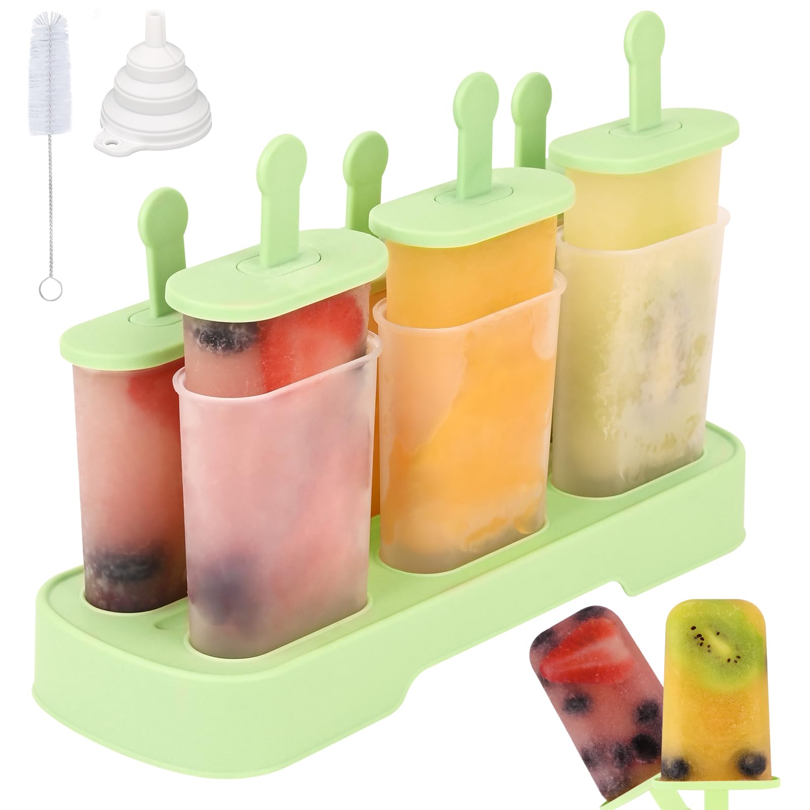Photo 1 of WMKGG Popsicles Molds Set, 6 PCS Ice Pop Mold,Homemade Ice Cream Mould with Sticks, Popsicle Maker(Green)