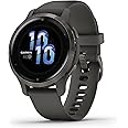 Garmin Venu 2S, Smaller-sized GPS Smartwatch with Advanced Health Monitoring and Fitness Features, Slate Bezel with Graphite Case and Silicone Band