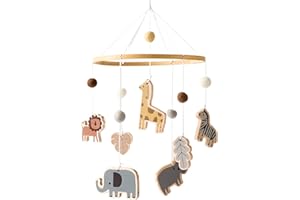 ETUCDOSE Jungle Animals Crib Mobile - Baby Mobile for Crib - Woodland Nursery Room Decor - Handmade Baby Gifts Nursery Mobiles for Baby Boys & Girls (Zoo Mobile)