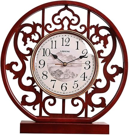 Uhr Chinesische Sitzuhr Massivholz-Stummschaltung Digitaluhr