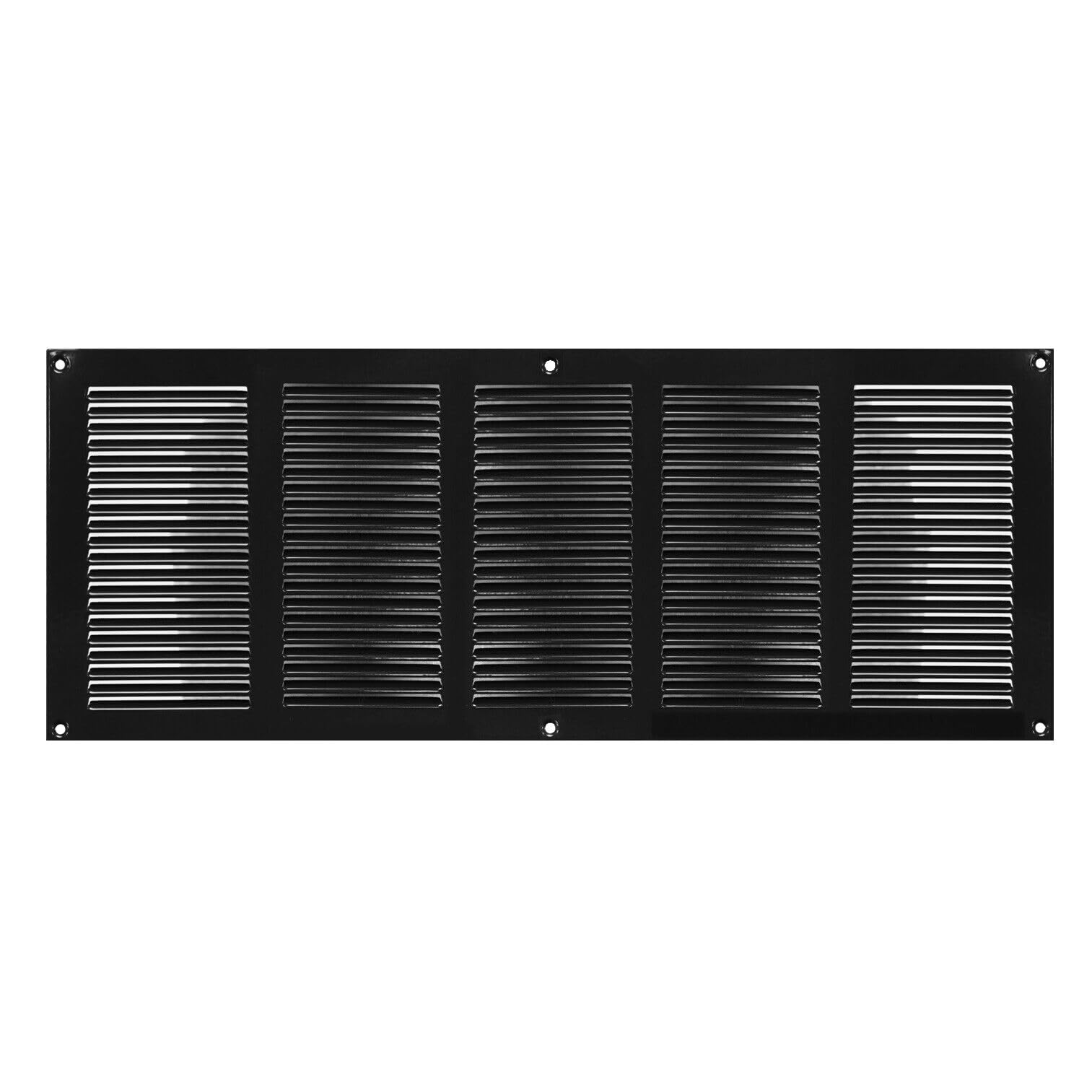 Metal Air Vent Grille Cover with Insect Mesh - Ventilation Cover (500x200mm / 20x8'', Black)