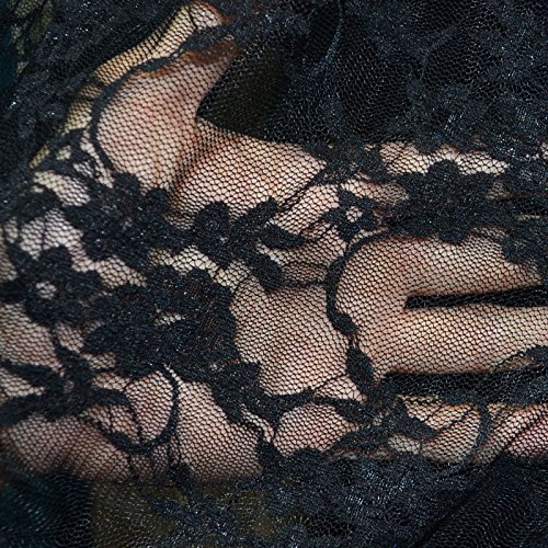 FLORAL STRETCH LACE FABRIC 54"/56" WIDE BY THE YARD - BLACK