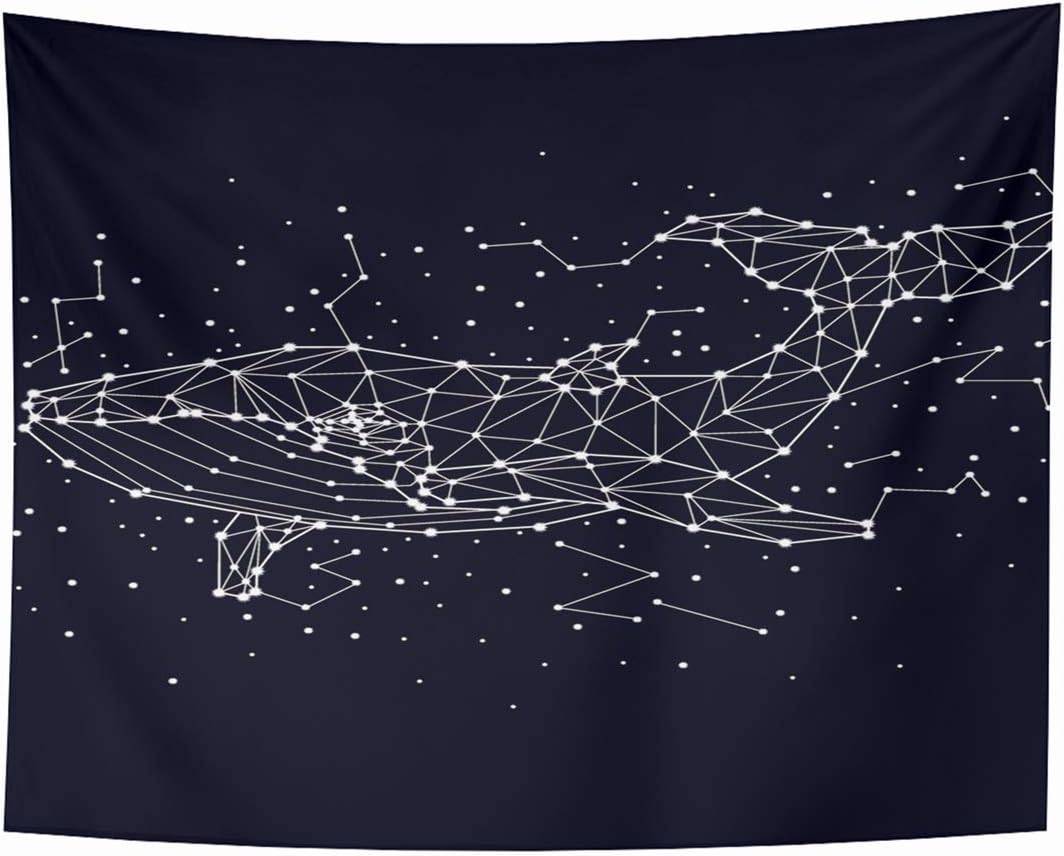 Tapices para colgar en la pared Ballena Constelación poligonal Silueta