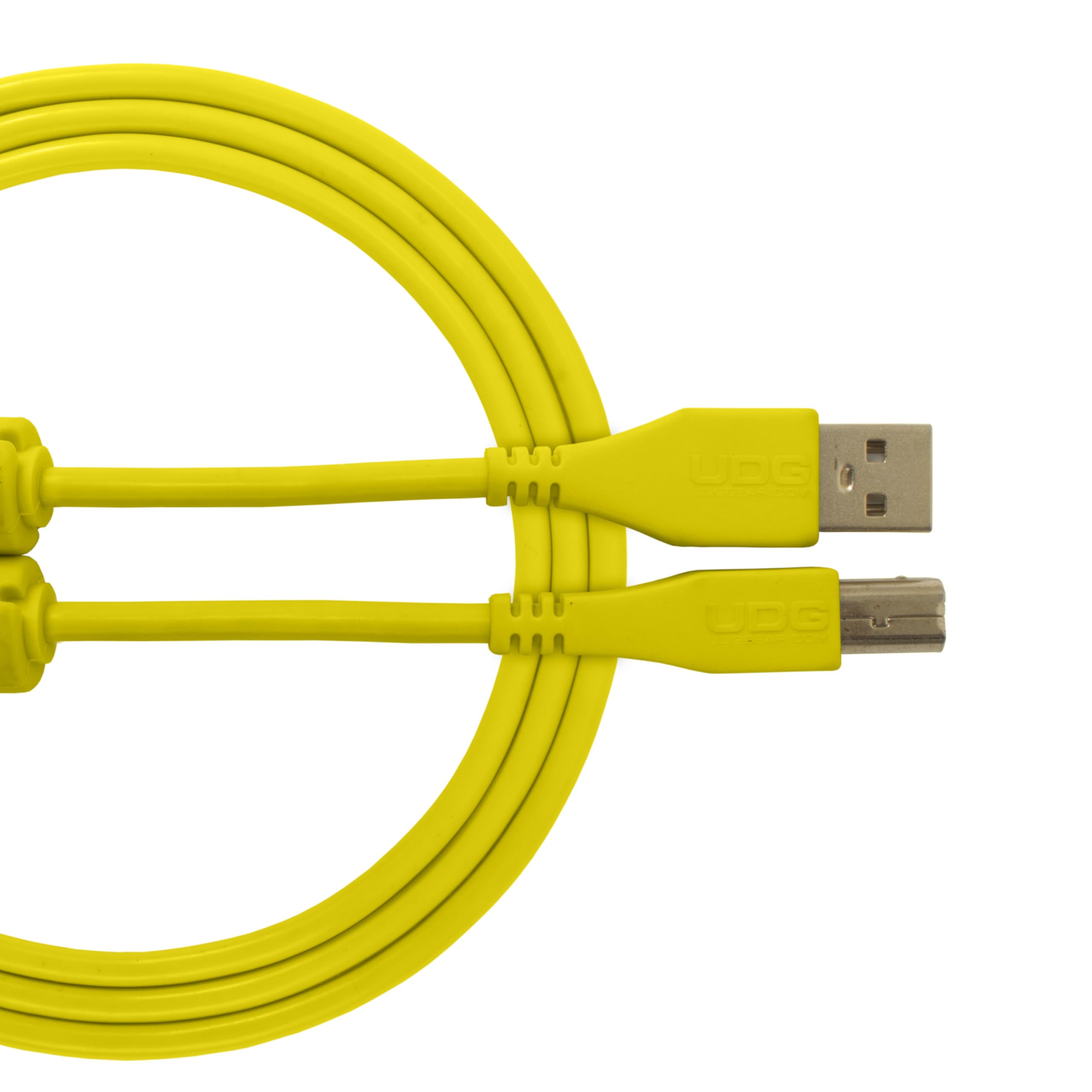 UDG U95001YL Cable USB 2.0 (A-B) - High-speed Audio Optimized USB 2.0 A-Male to B-Male cable, Yellow, 1 Metre. Compatible with any USB A-B Device