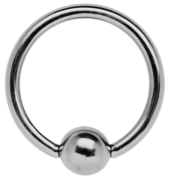 Intimschmuck Titan Piercing Ring in 1,2 mm Stärke mit Klemmkugel