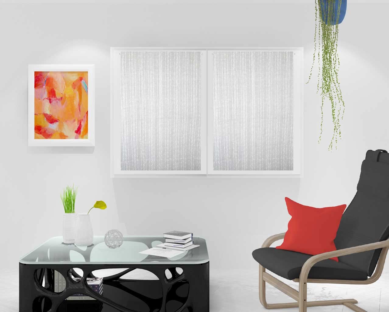 Soleil d 'Ocre Maelis Pair of Brise Bise, Polyester, white, 60x90 cm