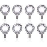 Lependor M8 Metric Machinery Lifting Eye Bolt, 304 Stainless Steel Thread Lifting Ring Eyebolt - 8 Pcs M8 (5/16")