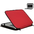 Inntzone Laptop Sleeve 13.3 Inch Foldable Slim Case Lightweight Bag Notebook Computer Carrying Flip Cover (Red)