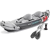 INTEX Dakota K2 Inflatable Kayak 2-Person Portable Set with Paddles &amp; Pump | 68310VM - Sit-on Tandem Kayak with Interchangeable Skegs and Two Dry Bags for Gear, 10ft 3in x 3ft