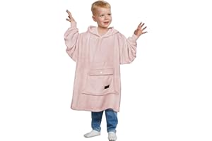 Catalonia Oversized Blanket Hoodie for Kids, Wearable Fleece Sweatshirt Pullover with Large Front Pocket, 4-12 Years Boy Girl