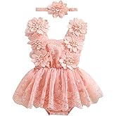 Newborn Baby Girl Romper Dress Infant Sleeveless Lace Floral Romper Bodysuit Baby Girl Summer Clothes Outfits