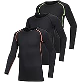 AYESZEQ 3 Pack Youth Boys & Girls Long Sleeve Compression Shirts Sports Base Layer for Kids Cold Gear
