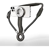GUBFFON Magnetic Neck Phone Holder for Recording, Neck Mount Phone Holder for POV/Vlog/Video Content Creator/Ktichen, Hands Free Around Neck Mount for iPhone 17 16 15 14 13 12 Android Cell Phones