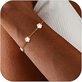 Syukakin 18K Gold Plated Clover Bracelet for Women Flower Four Leaf Clover Bracelet Jewelry Gift for Women