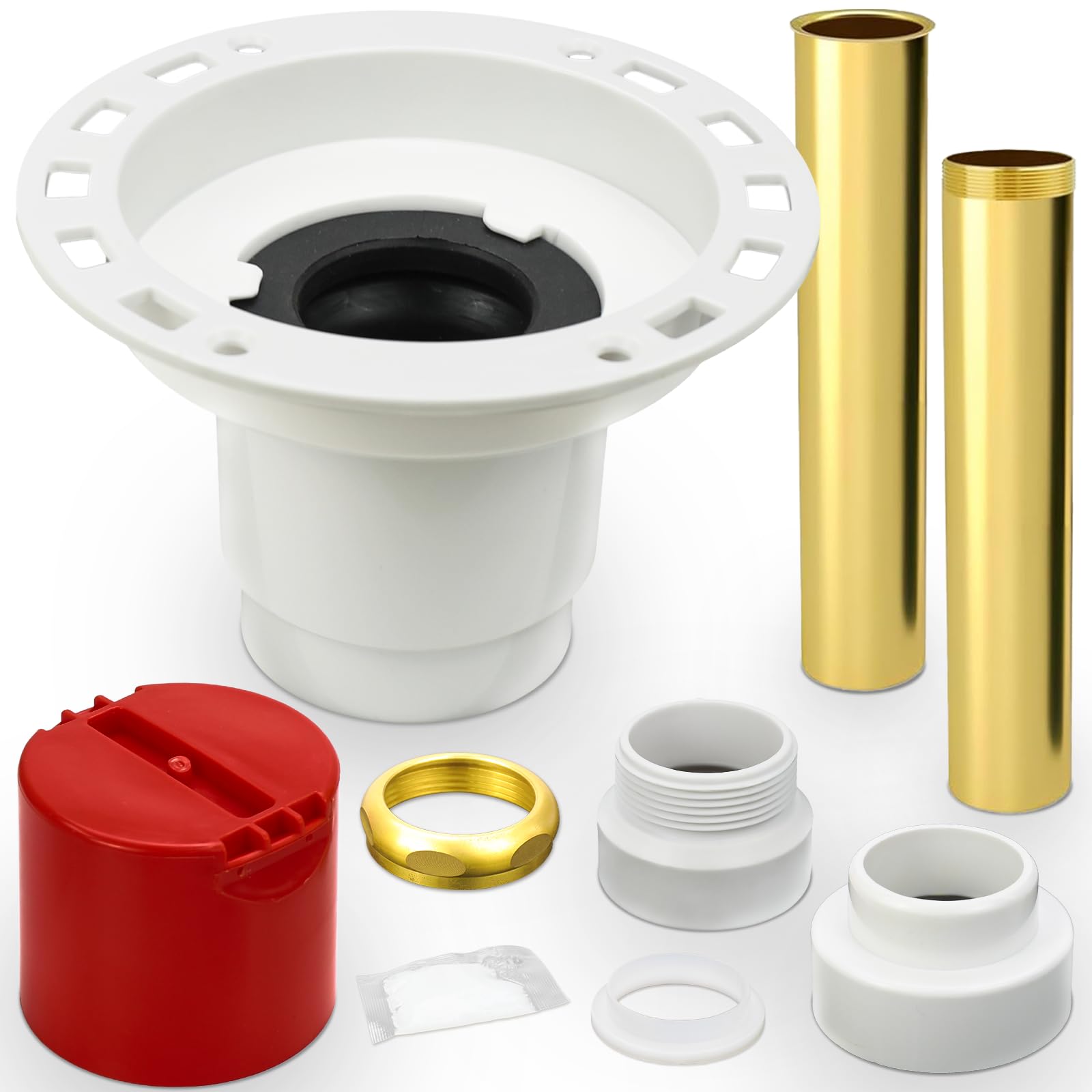 Photo 1 of Freestanding Tub Drain Fits All Freestanding Bathtubs,Freestanding Tub Drain Rough-In Kit With Brass Tail Pipes And PVC Adapter,Freestanding Tub Drain Kit Connects To 1-1/2 Inch And 2 Inch PVC Drains