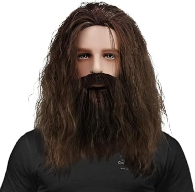 Amazon Com Crazycatcos Rubeus Hagrid Cosplay Wig Long Curly Brown