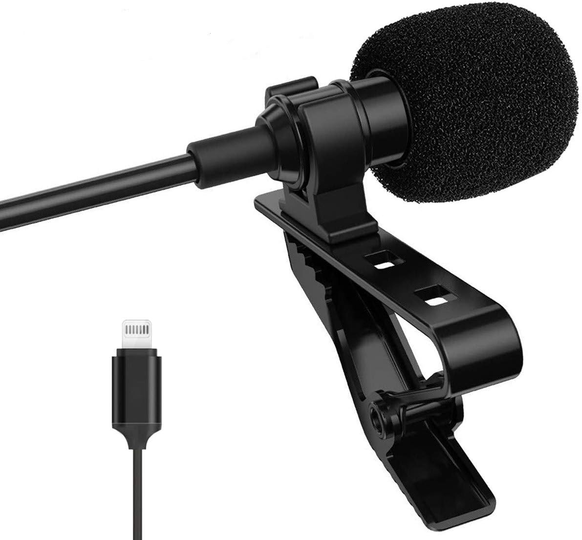 Gepege Microphone Professional for iPhone Grade Lavalier Lapel Omnidirectional Phone Audio Video Recording Lavalier Condenser Microphone (6-m)