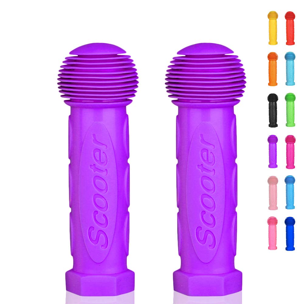 OTFAITP Scooter Grip Handlebar 1 Pair Bicycle Grip Fit for 2-3-4 Wheels Kids Kick Scooter, Children's Bike, Purple