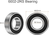 Sourcing Map 4Pcs 6002-2RS Bearing 15x32x9mm Chrome Steel Deep Groove view 2