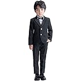 LOLANTA Boys Suit Wedding Ring Bearer Outfit Kids Suit Set, Blazer Pants Bow Tie Dress Clothes Formal Wear