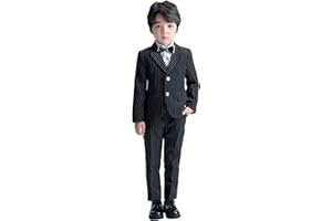 LOLANTA Boys Suit Wedding Ring Bearer Outfit Kids Suit Set, Blazer Pants Bow Tie Dress Clothes Formal Wear