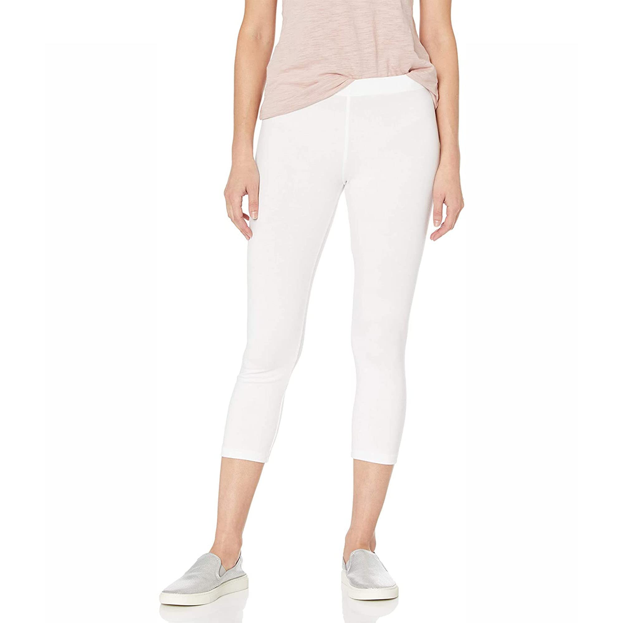 Photo 1 of No nonsense womens Cotton Capri Leggings, White, 2X US