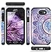 TJS Samsung Galaxy J3 Emerge/J3 Prime/Amp Prime 2/Express Prime 2/Sol 2/J3 Mission/J3 Luna Pro/J3 Eclipse Case, With [Tempered Glass Screen Protector] Hybrid Shockproof Phone Case Armor (Mandala)