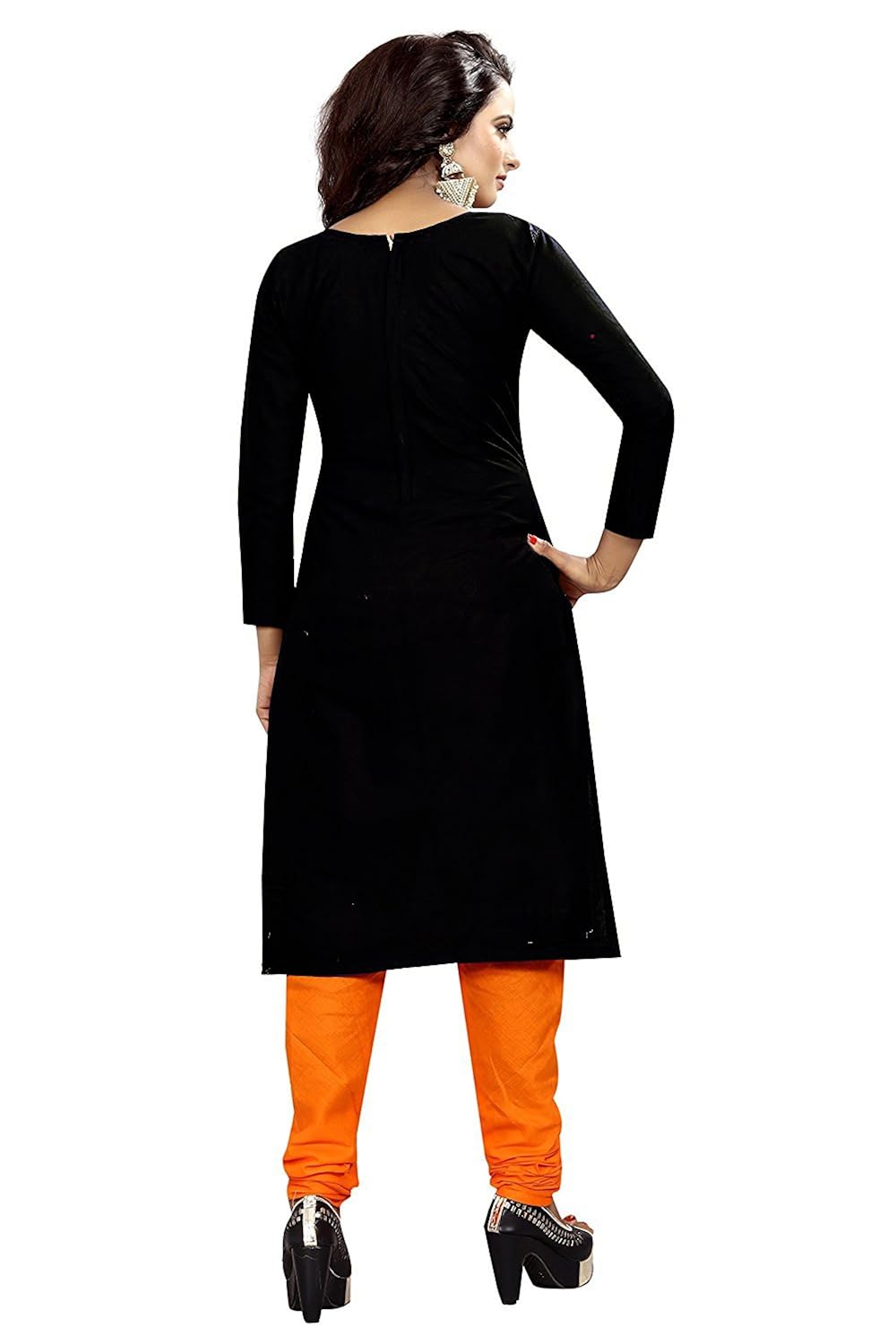 alazra creation women's unstitched salwar suit dress materials (whale-black)