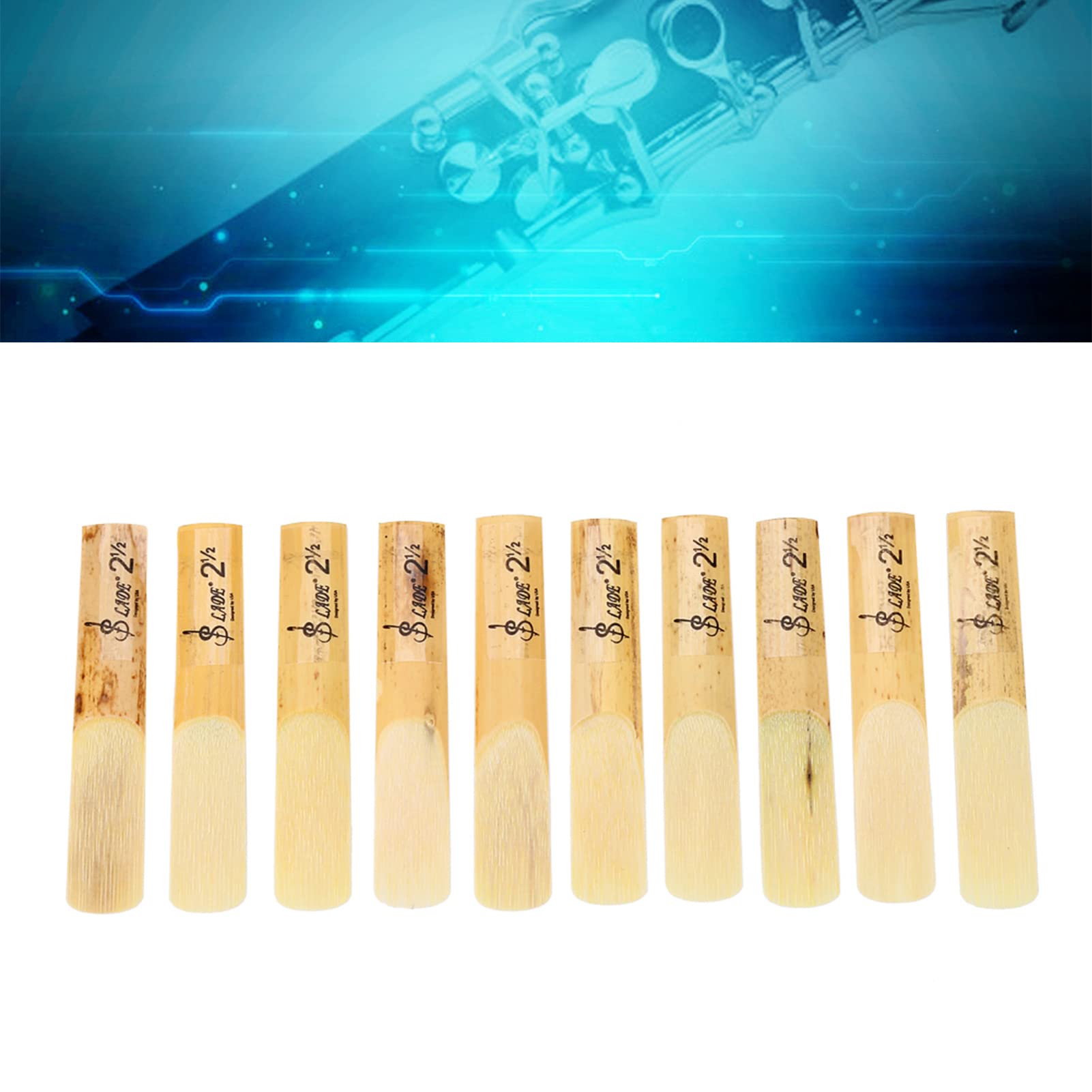 Alomejor Anches pour Clarinette en B♭ – 10 pièces, force 2.5, en cane naturelle, compatibles avec clarinettes traditionnelles et étudiants, haute qualité et régularité, livraison rapide en