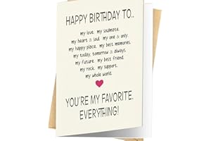 Sweetheart Romantic Birthday Cards for Men Unique Birthday Card Gifts for Husband Boyfriend Happy Birthday Decorations for Hi