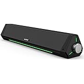 BLUEDEE Computer Speakers for Desktop PC, Computer Sound bar, HiFi Stereo Speakers for Computer Desktop, Bluetooth 5.0 and 3.5mm Aux-in PC Soundbar, USB/USB C Powered Gaming Speakers for pc, Laptop
