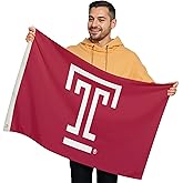 Temple Owls College Sports Printed Flag - NCAA Licensed - Nylon - School Banner (Red, White, Black) (2' x 3')