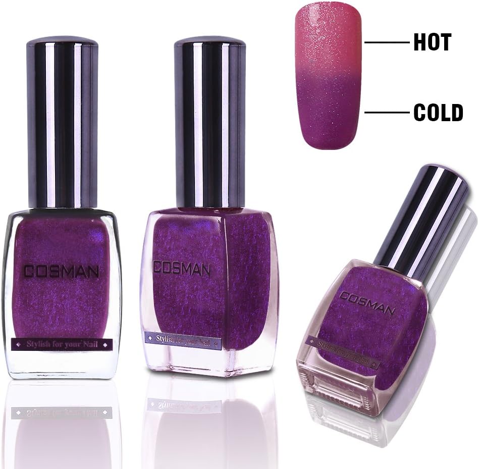 Colour Changing Nail Polish, Cosman Temperature Thermal Nail Varnish Bright Charming Nail Art Polish Mutil Colour Fashion Long Lasting Manicure Soak-off Lacquer 15ML 15030