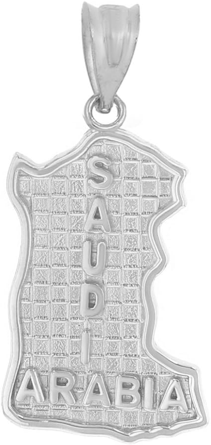 State Collection 925 Sterling Silver Saudi Arabia Map Charm Pendant
