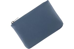 simarro Coin Purse, Vegan Leather Lychee Pattern Zipper Change Purse Portable Coin Wallet Mini Change Holder for Women Coin Pocket for Women Credit Card Folded Bills ID Key Headset Lipstick(Blue)