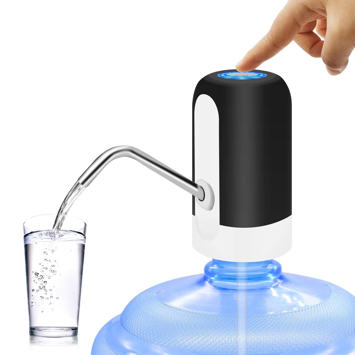 Photo 1 of MJIYA 5 Gallon Water Dispenser, Universal Water Bottle Pump, Automatic Water Jug Dispenser with Switch and USB, for Camping, Kitchen, Workshop, Garage (Black)
