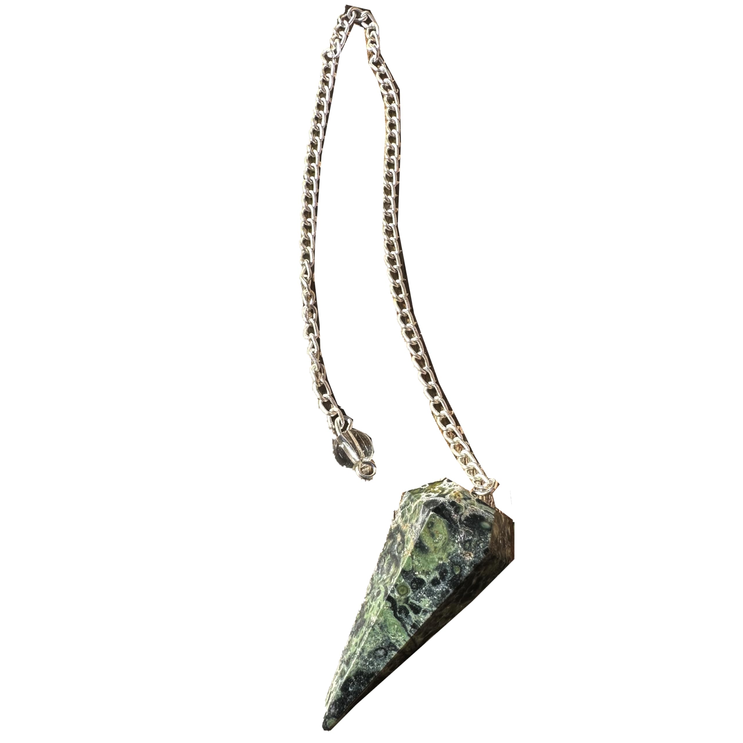 Natural Stone Jasper Kambaba Pendulum Crystal Pendulum Vintage Hexagonal Crystal Pendulum for Dowsing Pendulum Chakra Reiki Divination (Kambaba Jasper)