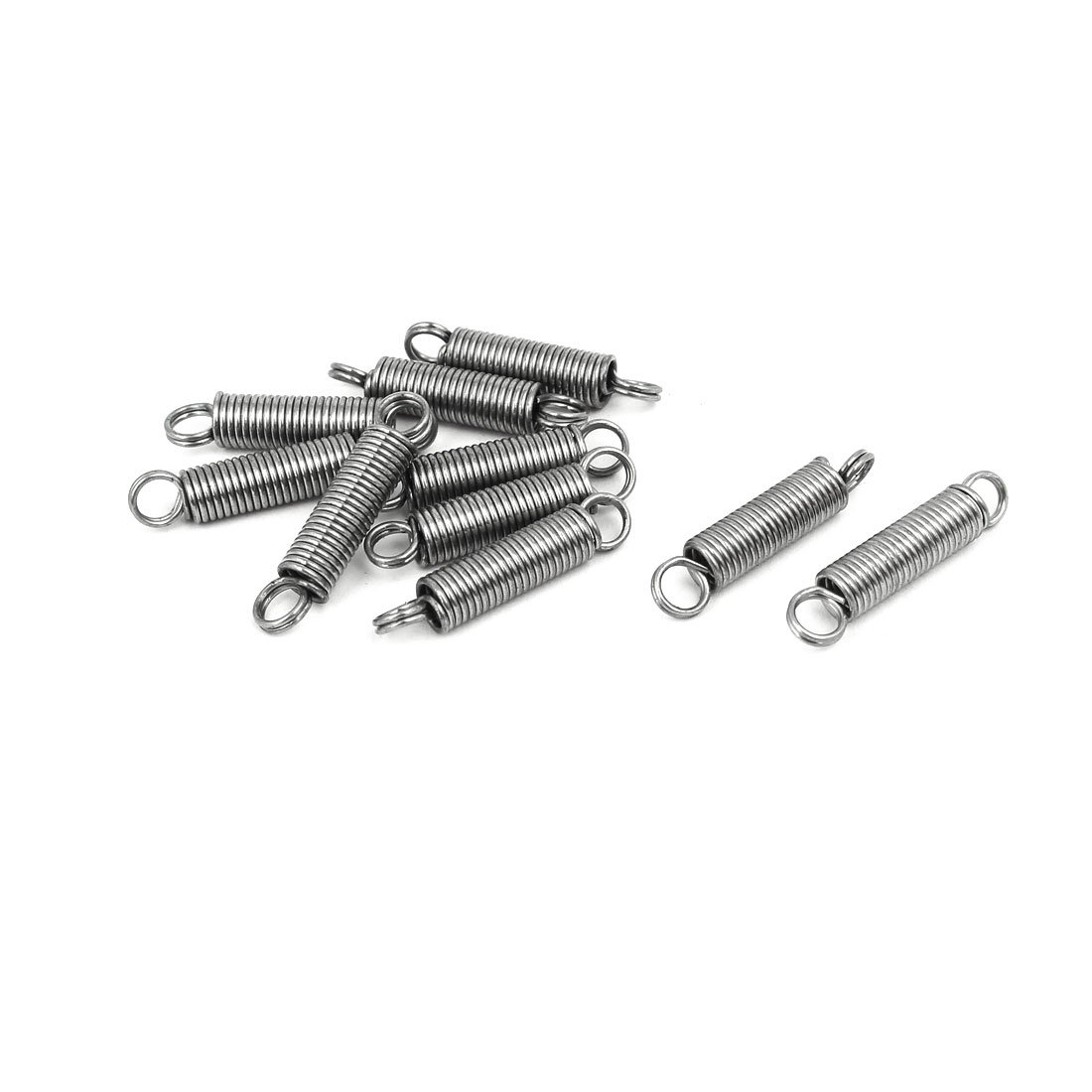 Sourcingmap 0.8mmx6mmx30mm 304 Stainless Steel Tension Springs Silver Tone 10pcs