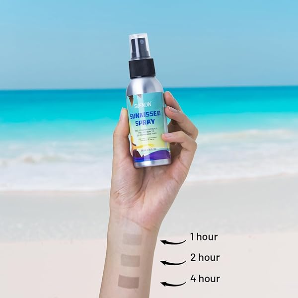 SUENOIN AIRBRUSH TANNING SPRAY TRAVEL SIZE 100ML, PROGRESSIVE TANNING SPRAY SELF TANNER WITH ERYTHRULOSE AND DIHYDROXYACETONE, ALCOHOL-FREE, OIL-FREE, AND NON-COMEDOGENIC, MEDIUM INTENSITY