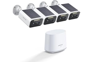 ANSQUE Security Cameras Wireless Outdoor, Solar Powered & 365-Day Battery Life Surveillance Camera for Home Security, 2K Colo