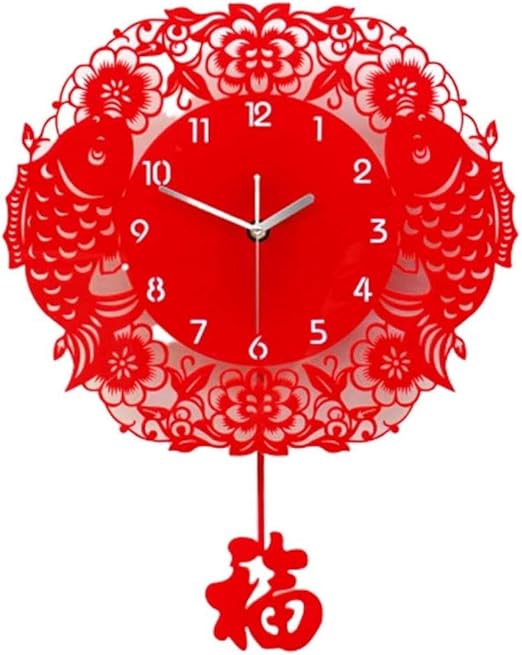 Round Wall Clock WallMounted Clock Chinese Style Chinese Character