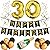 30th Birthday Party Pack â€“ Black & Gold Happy Birthday Bunting, Poms, and Swirls Pack- Birthday Decorations â€“ 30th Birthday Party Supplies