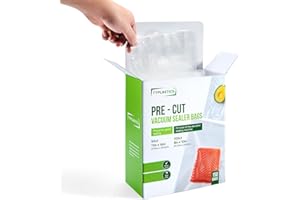 TYPLASTICS Vacuum Sealer Bags, Set of 150 Pre-Cut, Quart and Gallon, for Food Saver, Airtight Vac Storage, Meal Prep