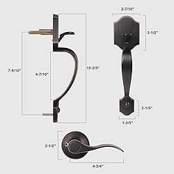 KNOBWELL Front Door Handle, Single Cylinder Front