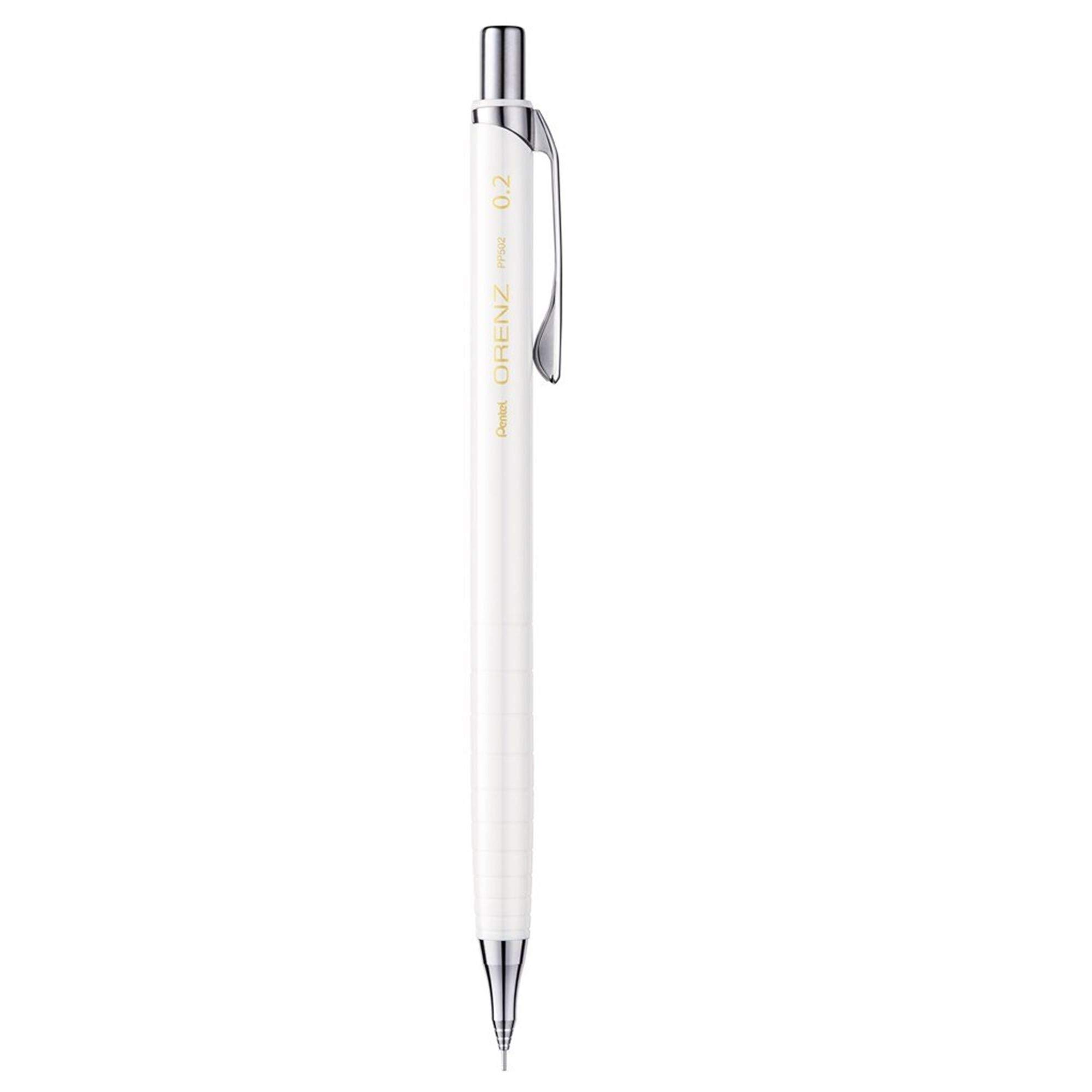 Pentel PP500 Orenz Mechanical Pencil with Lead Guide B, 1 Piece Gift Box 0,2 mm White