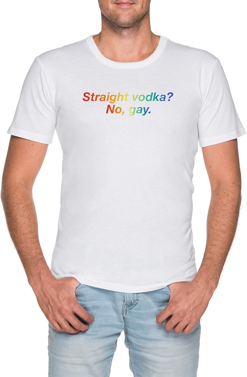 Gay Vodka - Clothing Hombre Blanco Camiseta Tamaño XXL Men White T-Shirt tee Size XXL: Amazon.es: Ropa y accesorios