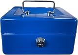 REQUISITE NEEDS 6" Steel Money Box Cash Safe Tin Lock 2 Keys Blue view 4